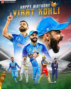 happy birthday varat kohli with all the players and their name on it