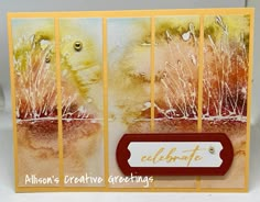 a close up of a greeting card with watercolors on it and the words, balloon's creative greetings