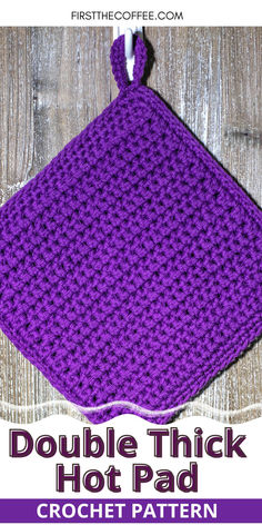 Double Thick Crochet Hot Pad - A Free Crochet Pot Holder Pattern Extended Single Crochet, Hot Pad Pattern, Crochet Hot Pad, Cotton Crochet Patterns, Thick Crochet