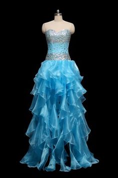 Shop Best Cocktail Dresses - Lunss Best Cocktail Dresses, Ocean Dress, Waterfall Skirt, Dream Prom Dress, Sea Dress, Blue Organza, Sparkly Prom Dresses, Strapless Prom Dress, Dream Prom