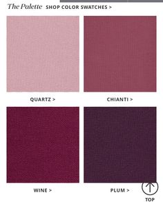 the purple color swatches are shown in three different colors, including red and pink