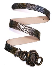 A large serpent forms the buckle of this belt made with matching printed leather. Past Season Sample - SOLD AS IS. SAMPLE SIZE MEDIUM 34" 1.5"W 3.75" buckle width Genuine Leather Made in the USA Designer Silver Belt With Buckle Closure, Luxury Silver Belt With Buckle Closure, Luxury Adjustable Belt With Buckle, Buckle Belt, Printed Leather, Made In The Usa, Belt Buckles, Leather Belt, Genuine Leather