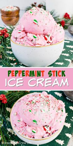 this peppermint stick ice cream is so easy to make it's perfect for christmas