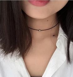 Classic black choker silver or gold ball charm simple chic everyday wear matches any outfit Simple Black Choker, Harajuku Necklace, Choker Silver, Velvet Choker Necklaces, Necklace Chain Types, Black Choker Necklace, Choker Style Necklace, Choker Pendant, Leather Corded Necklace