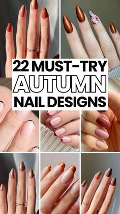 Fall Tips Nails Square, Cute Natural Nails For Fall, Almond Shaped Nails Fall Colors, Autumn Natural Nails, Simple Nail Art Fall, Fall Nails Simple Almond, Easy Autumn Nails, Fall Nail Designs Almond Shape, Gel Nails Fall