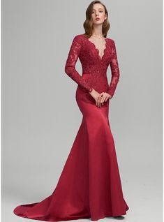 JJ's House Sequins Satin Lace V-Neck Fall Trumpet/Mermaid General Plus Back Zip Vintage Elegant Modest Prom Dresses Burgundy No Sweep Train Red Model Name:Katy  Height:5.7ft（173cm）  Bust:40in（101cm）  Waist:32in（83cm）  Hips:44in（112cm） Custom Size Long Sleeve Prom Dr. #JJ's House #Sequins #Satin #Lace #VNeck #Fall #TrumpetMermaid #General #Plus #BackZip #Vintage #Elegant #ModestPromDresses #Burgundy #No #SweepTrain #Red #CustomSize #LongSleeve #PromDresse Mermaids Nails, Mermaids Tattoo, Mermaids Drawing, Mermaids Aesthetic, Mermaids Wallpaper, Draw Mermaid, Wallpaper Mermaid, Drawing Mermaids, Mermaid Braids