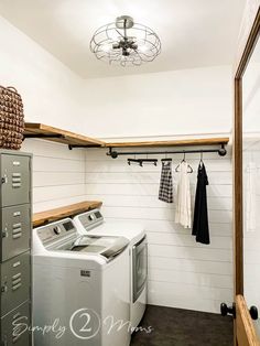 a washer and dryer in a laundry room