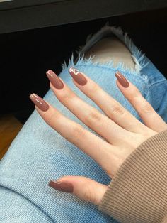 Fall Nails For Tan Skin, Coffee Nails Color, Nude Color Nail Designs, Doctor Motivation, Simple Fall Nails, Red Acrylic Nails, Qur'an Photography, Square Nail Designs