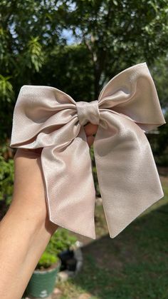 How do you coquette? This pink hair bow will add that extra touch to your style! Details: Beige Satin Fabric Silver French Barrette 3.15 in. Bow Length 7in.-7.5 in. Satin Hair Bow, Beige Hair, Pink Hair Bows, French Barrette, Clip Hair, Girl Hair Bows, Bow Hair, Girls Bows, Gifts Wedding