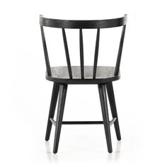 a black wooden chair on a white background