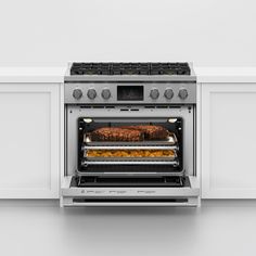 an oven that has some food in it