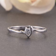 "Solitaire promise ring, Tiny ring, Dainty ring, Elegant ring, Silver ring for her, Promise ring for her, Geometric ring, Unique silver ring WE OFFER UNLIMITED PERIOD INSTALLMENTS PLAN This is a beautiful, stunning, feminine ring that works well for all occasions, styles, and ages. You will love it! Ring information Main stone: White cubic zirconia Approximate size: 3.0mm Metal type: Silver Metal stamp: 925 Sterling SIlver Customization / Replacements It's easy to create jewelry that's perfect f Unique Silver Rings, Antique Style Rings, Promise Ring For Her, Ring Elegant, Tiny Rings, Fancy Gifts, Promise Rings For Her, Geometric Ring, Ring Dainty