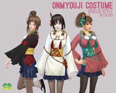 Sims 4 Kimono Cc Maxis Match, Japanese Sorcerer, Cc Cosplay, Sims 4 Japanese Cc, Ts4 Medieval, Sim4 Cc, Ts4 Clothes, Sims 4 Challenges