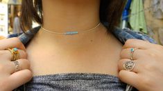 "This Tiny & Dainty Choker necklace is composed of a 3mm & 4mm Blue Opal beads on a delicate Sterling silver beaded chain. Great for layering with other delicate necklace or minimalist wear. 100% Sterling Silver . Length: - All Pieces will have a 1\" extension chain for best adjustment. - In order to select the size/length, it's best to measure your neck: Use a flexible ribbon, wrap it around your neck exactly where you want your choker to sit, and compare the length on a measuring tape. Dainty Choker With Tiny Round Beads, Minimalist Tiny Beads Choker As Gift, Minimalist Single Strand Choker, Silver Beaded Choker As A Gift, Minimalist Tiny Beads Choker For Gift, Dainty Adjustable Single Strand Choker, Minimalist Adjustable Beaded Chain Choker, Minimalist Festival Choker With Round Beads, Dainty Round Beads Choker For Festival