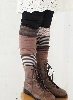 Patchwork Leggings, Mode Steampunk, Mori Style, Mori Fashion, Mori Kei, Mori Girl Fashion, Forest Girl, Skirt Maxi, Striped Socks