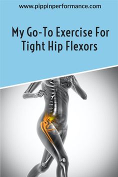 a woman's back with the words my go - to exercise for tight hip flexors