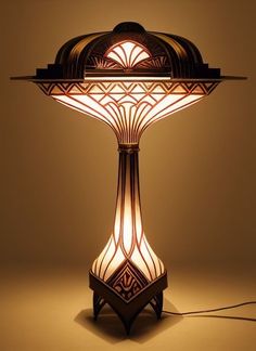 a lamp that is on top of a table