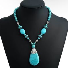 Beautiful Silver Turquoise Stone Statement Necklace Set (O2) Stunning Earrings & Necklace Set Brand New Makes A Great Gift! Alloy & Turquoise Owl In Tree, Jewelry Making Business, Boho Necklaces, Barred Owl, Edgy Jewelry, Stone Statement Necklace, Ankle Jewelry, Turquoise Pendant Necklace, Key Jewelry