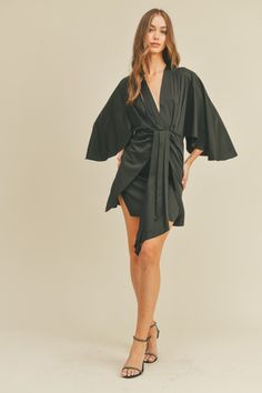 Lola Draped Shirt Dress – The Boutique at Mira's Cocktail Dress With Draped Sleeves And V-neck, Cocktail V-neck Dress With Draped Sleeves, Chic V-neck Mini Dress With Draped Sleeves, Ruched V-neck Wrap Dress For Night Out, Evening V-neck Faux Wrap Dress, Ruched V-neck Dress With Surplice Neckline For Night Out, Chic V-neck Dresses With Draped Sleeves, Spring V-neck Dress With Draped Sleeves, Cocktail Wrap Dress With Draped Sleeves