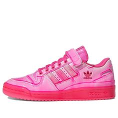 Shop adidas Jeremy Scott x Forum Low 'Dipped - Solar Pink' GZ8818 at KICKS CREW — your go-to for authentic, stylish sneakers. Whether for fashion, performance, or collection, find your perfect pair with us. Colorful Gym Shoes, Custom Adidas Superstar, Hot Pink Sneakers, Dc Skate Shoes, Jeremy Scott Adidas, Nike Shoes Women Fashion, Adidas Art, Adidas Forum Low, Forum Low