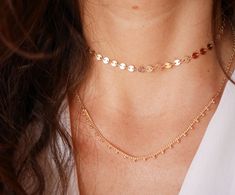 This Set of 2 modern stacking  Necklaces is made of: - One chocker necklace made with 14 K Gold plated Circles chain.- One Ball chain Necklace.➵ Perfect to wear alone or for layering with more necklaces. ➵ Necklaces length is ajustable thanks to 5 cm extender chain.➵ Matching bracelet: https://www.etsy.com/fr/listing/720312265/bracelet-gourmette-fine-plaque-or?ref=shop_home_active_1--*--*--*--*--*--*--*--*--*--*--*--*--*--*--*--*--*--*--∞ SIZE ∞- Chocker: 32 cm (12,6 in) to 37 cm (14,6 in) with Adjustable Delicate Chain Choker Charm Necklaces, Adjustable Delicate Chain Charm Choker, Adjustable Delicate Chain Layered Choker Necklace, Adjustable Delicate Choker Chain Necklace, Delicate Adjustable Choker Chain Necklace, Dainty Adjustable Chain Choker, Dainty Double Chain Choker Necklace, Adjustable Delicate Chain Choker Necklace, Minimalist Layered Choker Necklace With Chain