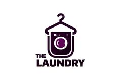 the laundry logo with an image of a washing machine hanging from it's hanger