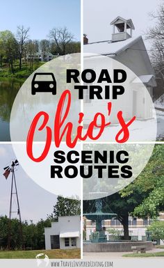 road trip chicago's scenic routes with text overlay reading road trip chicago's scenic routes