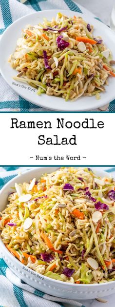 ramen noodle salad with carrots, celery and red cabbage