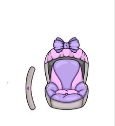 a baby seat with a bow on it