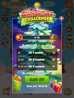 the christmas challenge game is shown in this screenshot