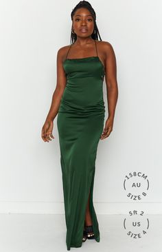 Get glam in the Manhattan Slip Formal Dress ()  (https://www.beginningboutique.com.au/collections/formal-dresses)Emerald. This stunning colour looks amazing on every skin tone - just add accessories, babe! 
  
 * Emerald green formal dress 
 * Slip style 
 * Square neckline 
 * Low back 
 * Maxi length 
 * Lace-up back with gold eyelets 
 * Knee-high leg-splits on both sides 
 * Invisible back zip 
 * Runs small, please size up 

 * This is the perfect formal dress for your next event!  Welcome Green Satin Midi Dress For Evening, Fitted Green Midi Dress For Prom, Elegant Green Evening Dress For Date Night, Green Fitted Midi Dress For Prom, Fitted Green Midi Dress For Prom Season, Green Satin Maxi Dress For Night Out, Elegant Green Midi Prom Dress, Emerald Slip Dress, Green Maxi Length Evening Dress For Date Night