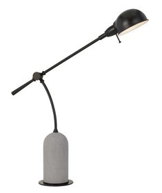 Cal Lighting - BO-2890DK - One Light Desk Lamp - Johnstone - Black/Cement Tall Desk, Showroom Decor, Piano Lamps, Light Desk, Urban Lighting, Black Cement, Led Desk Lamp, Black Lamps, Desk Lamps