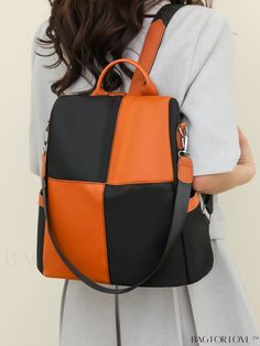 BagForLove - Versatile Orange and Black Teenage Backpack: Laptop Handbag for Work, College, and Travel Product Description Color Multicolor Strap Type Adjustable Composition 100% Polyamide Pattern Type Colorblock Bag Size Medium Material Polyamide Style Preppy Closure Type Zipper Type Classic Backpack Features High-capacity Size Chart INCH CM Handle Height Strap Length Bag Height Bag Width Bag Length 2.4 inch 25.6/37.4 inch 13 inch 5.9 inch 12.6 inch Handle Height Strap Length Bag Height Bag Width Bag Length 6 cm 65/95 cm 33 cm 15 cm 32 cm Details Pictures Similar Products h2 { text-align: center; } /* æ¢è¡ */ li{ white-space: normal; word-break: break-all; word-wrap: break-word; } .red-box { width: 100%; display: flex; flex-direction: row; flex-wrap: wrap; justify-content: center; } .re Black Square Backpack For School, Casual Black Square Backpack, Orange Backpack With Zipper Closure, Casual Black Anti-theft Shoulder Bag, Black Large Capacity Shoulder Bag For Back To School, Orange Bags For Back To School, Black Square Backpack For Travel, Black Large Capacity Rectangular Backpack, Large Capacity Black Rectangular Backpack