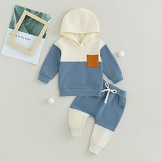 This set is a step above ordinary baby wear. Your little one can rock even the chillest and most relaxed days in style & ease thanks to the hoodie and sweatpants modern chic design. Casual Cotton Hoodie For Playwear, Playful Cotton Hoodie For Playtime, Blue Cotton Hoodie For Playtime, White Cotton Hoodie For Playtime, Light Blue Cotton Hoodie For Loungewear, White Cotton Hoodie For Casual Wear, Playful Blue Hoodie For Fall, Grace Foster, Two Tone Hoodie