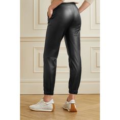 Black, Vegan Leather Jogger Pant By Theory. Tapered Ankle, Non-Stretch Drawstring Waist. 34" Waist, 44" Hips, 28" Inseam. New With Tags. Sleek Black Tapered Leather Pants, Sleek Black Tapered Leg Leather Pants, Casual Fitted Leather Pants For Business Casual, Fitted Casual Leather Pants For Business, Fitted Casual Leather Pants For Business Casual, Black Leather Business Casual Pants, Fitted Leather Pants For Business Casual, Casual Black Mid-rise Leather Pants, Black Casual Leather Pants For Business Casual