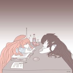 #bubbleline | via Tumblr Bubblegum And Marceline, Marceline X Bubblegum, Adveture Time, Marceline And Princess Bubblegum, Marceline And Bubblegum, Marceline The Vampire Queen, Adventure Time Marceline, Vampire Queen, Lesbian Art