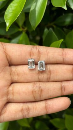 Presenting these gorgeous pair of earrings, made with high quality materials at the best price.  These earrings are studded with 1.50 + 1.51 Carat Emerald-cut Lab Diamonds. These diamonds are of E Color and VS1 Clarity. IGI certified. They are set in 2.02 grams 18K White Gold. The lab-grown diamonds used in this earrings are created using advanced Chemical Vapor Deposition (CVD) technology, a process we proudly specialize in. These diamonds possess the same physical, chemical, and optical properties as diamonds, ensuring they sparkle with unparalleled brilliance and radiance. Each CVD diamond reflects light beautifully, creating a dazzling display that is indistinguishable from that of natural diamonds. These earrings are a celebration of both beauty and ethical craftsmanship. Lab-grown di Luxury Diamond Earrings With Baguette Cut Halo Design, Gia Certified Diamond Cluster Earrings, White Gold Baguette Cut Earrings With Prong Setting, Diamond White Emerald Cut Diamond Earrings, Diamond White Emerald Cut Fine Jewelry Earrings, Emerald Cut Diamond White Earrings In Fine Jewelry Style, Gia Certified Lab Grown Diamond Earrings For Gift, Emerald Cut Diamond White Earrings Fine Jewelry, Sterling Silver Earrings With Baguette Cut And Prong Setting