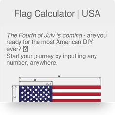 an american flag with the text,'flags calculator usa'on it