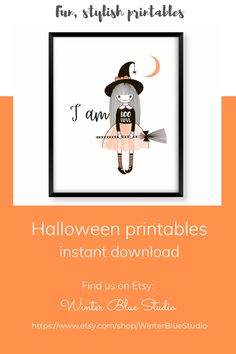 halloween printables for kids and adults with the text, i am pumpkin printables instant