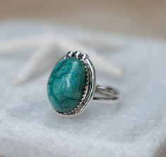 "Turquoise Ring ~ Sterling Silver 925 ~ Handmade ~ Statement ~ Hippie ~ Bohemian ~ Jewelry ~Gift For Her ~Gemstone ~December Birthstone 》D E T A I L S《 ✦ M E T A L : Sterling Silver 925 ✦ S T O N E : Turquoise ✦ B I R T H S T O N E : December 💎 In the past, the Turquoise used to be the stone of the kings and warriors. For that reason, nowadays this gem is known by providing protection against the evil and a symbol of strength and good luck. ✧ Please note natural gemstones are unique and may var Bohemian Jewelry With Large Round Stone, Bohemian Jewelry With Oval Stone Setting, Turquoise Gemstone Round Stone Jewelry, Turquoise Gemstone Jewelry With Round Stone, Bohemian Jewelry With Cabochon Round Stone, Bohemian Jewelry With Round Cabochon Stone, Bohemian Jewelry With Cabochon Stones, Bohemian Sterling Silver May Birthstone Jewelry, Bohemian Sterling Silver Jewelry For May Birthstone