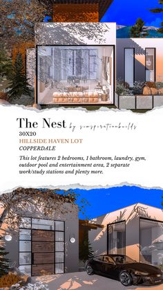 an advertisement for a luxury home in the mountains