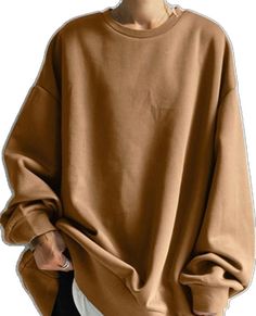 Plain Brown Tops For Fall, Brown Solid Color Crew Neck Sweater, Brown Crew Neck Sweater In Solid Color, Casual Brown Long Sleeve Sweater, Brown Crew Neck Sweater, Brown Relaxed Fit Crew Neck Sweatshirt, Basic Plain Sweater For Fall, Solid Casual Fall Sweatshirt, Casual Solid Color Sweatshirt For Fall