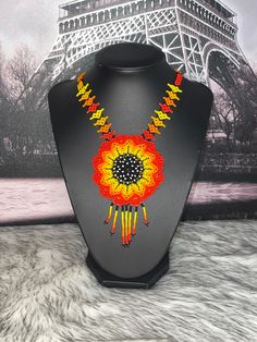 All our pieces are genuine and each chaquira is handcrafted by artisans from the most representative areas of Huichol art. Huichol Art, Moon Flower, Choker Necklaces, Flower Necklace, Necklace Etsy, Choker, Choker Necklace, Ships, Moon