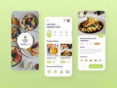 the food app is displayed on two smartphones