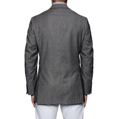 NEW EU Size: 48 US Size: 38 R7 Drop - Regular Fit Gray Glen Plaid 95% Wool Super 130's - 3% Cashmere - 2% Silk, Flannel Three Button Construction, Full Canvassed Double Vented Fully Lined Non-Working Sleeve Buttonholes 4 Flap Pockets Made In Italy Shoulder (seam to seam): 17.75" Jacket Length: 29.5" Sleeve Length (top of shoulder seam to the edge of the vented side of the sleeve): 25.5" Chest (pit to pit): 42.5" Waist: 39.5" This product is located in our EU warehouse. Semi-formal Custom Fit Long Sleeve Outerwear, Semi-formal Custom Fit Outerwear With Welt Pockets, Custom Fit Fall Blazer For Semi-formal Occasions, Fall Semi-formal Custom Fit Blazer, Tailored Sport Coat With Herringbone Pattern And Lapel Collar, Classic Wool Outerwear With Custom Fit, Custom Fit Single Breasted Long Sleeve Outerwear, Custom Fit Blazer With Suit Collar For Fall, Classic Custom Fit Blazer For Winter