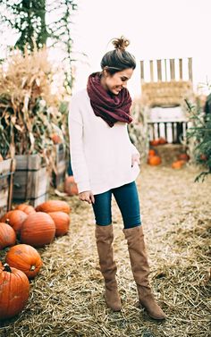 My Favorite Part Of October Beauty Blogging, Maroon Scarf, Sweater Jeans, Boho Jewels, Jeans Boots, Hello Fashion, Ootd Dress, Kristin Cavallari, School Looks