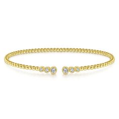 14K Yellow Gold Diamond Bangle Rose Gold Black Diamond, Open Bangle Bracelet, White Gold Bangle, Yellow Gold Bangle, Beaded Cuff Bracelet, Diamond Bangles Bracelet, Bangles Style, Bezel Set Diamond, Elegant Bracelet