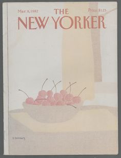 the new yorker magazine cover features cherries in a bowl