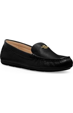 COACH Marley Driving Shoe (Women) | Nordstrom Coach Loafers With Leather Sole For Work, Classic Coach Slip-on Loafers, Coach Classic Slip-on Loafers, Coach Flat Leather Loafers, Coach Leather Loafers For Fall, Classic Coach Loafers With Leather Sole, Coach Flat Loafers For Work, Classic Coach Loafers For Work, Elegant Coach Loafers For Work