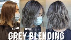 Dark Brown Gray Blending, Blend Grey Hair With Brown, Hair Colour To Cover Grey, Grey Roots Blending, Blending Greys Into Brown Hair, Gray Blending Hair Dark Brown, Brown To Ash Brown, Grey Blending Hair, Graying Gracefully